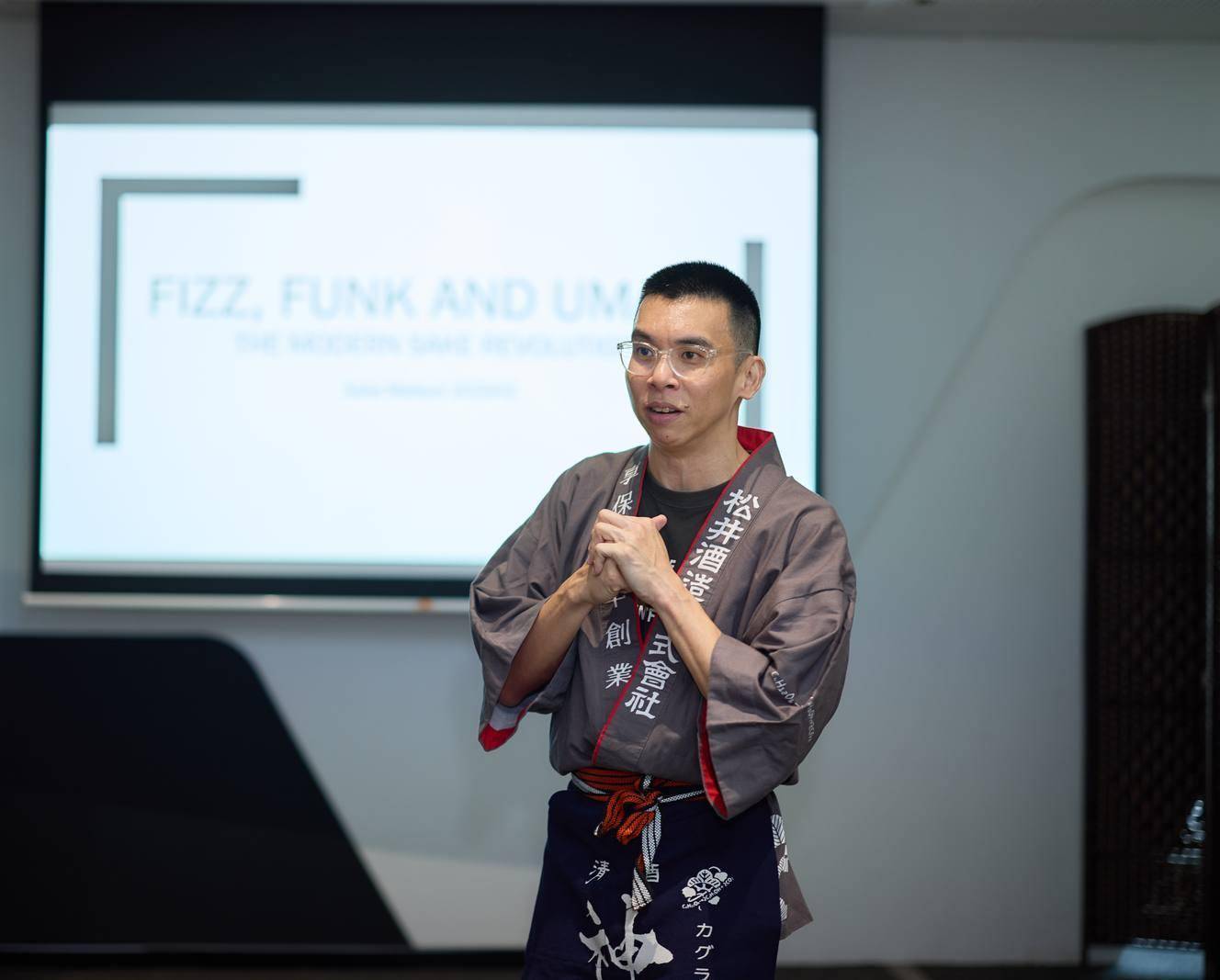 Hansel speaking at Sake Matsuri Singapore, 2025